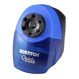 BOSTITCH n 007 EPS10HC Pencil Sharpener Bostitch QuietSharp Heavy Duty Classroom Electric Pencil Sharpener 6 Holes Blue
