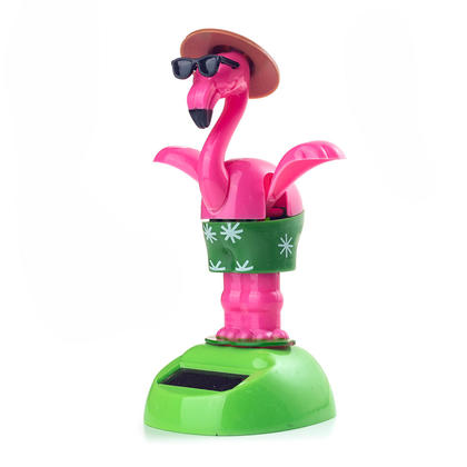 Jouet solaire dansant renversant ailes flamingo animal solaire actionné, 4.4" H