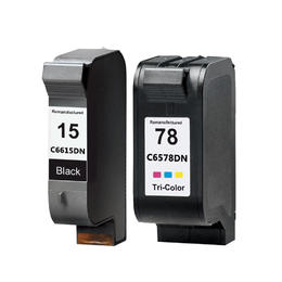 HP C6615DN C6578DN Combo Color Copier 180 Remanufactured HP 15 C6615DN HP 78 C6578DN Black and Tri color Ink Cartridge Combo