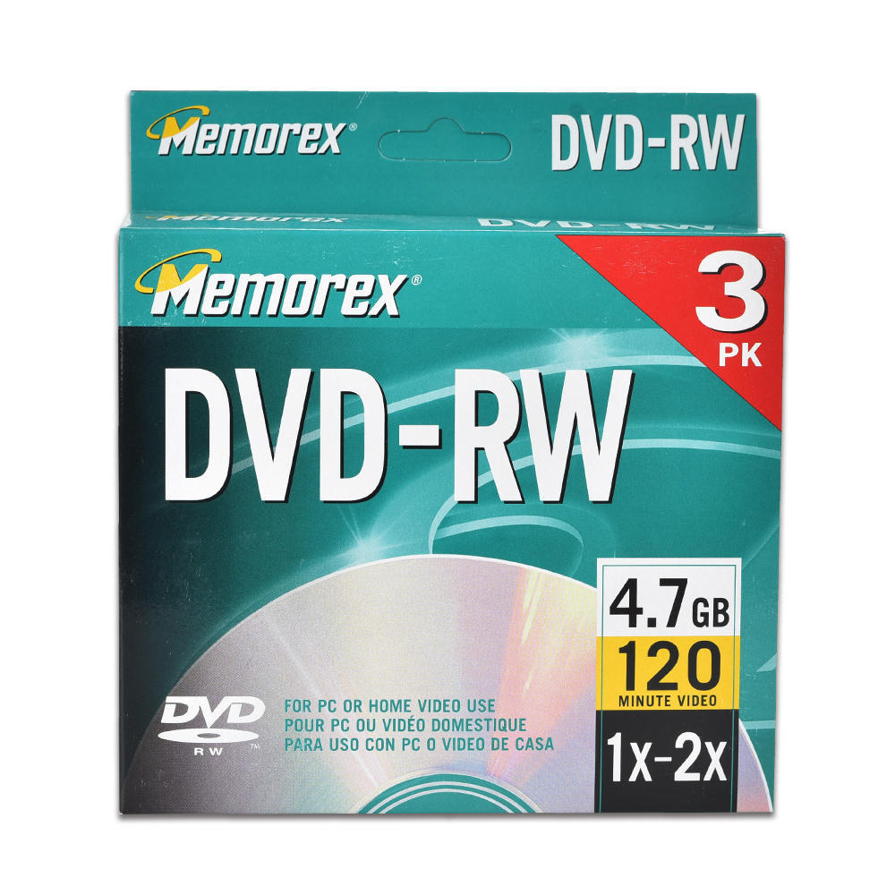 Memorex® DVDRW Disc 4.7GB 120 Minutes with Individual Sealed Jewel