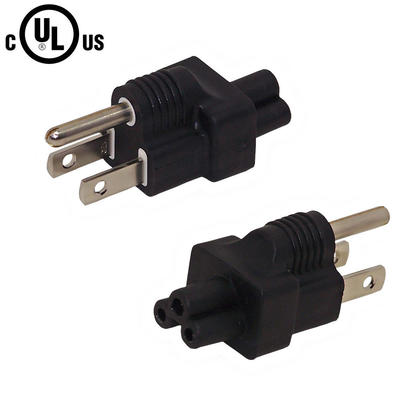 5-15P Plug to C5 Receptacle Power Adapter, Black