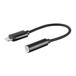 Monoprice Canada Cab 36444 USB Type C Monoprice MFi Certified Lightning to 3 5mm Audio Adapter Nylon Braid Black