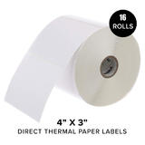 ZEBRA ZBL 4X3 Box Label Maker Tapes Z Perform 2000D Direct Thermal Paper Label 4 x 3 500 Labels Roll 16 Rolls Box Zebra