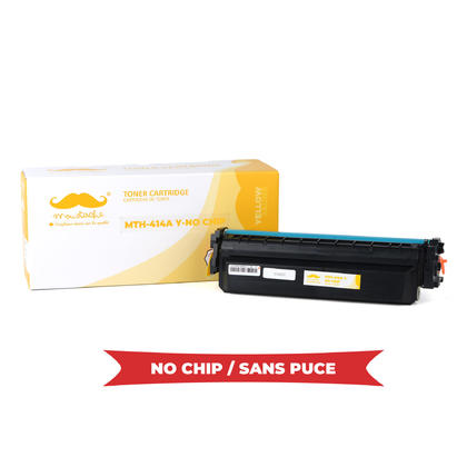 Compatible HP 414A W2022A Yellow Toner Cartridge - No Chip - Moustache®