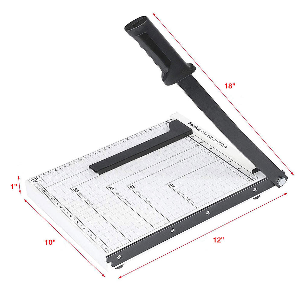 Foska® A4 Paper Trimmer Guillotine Cutter with Automatic Clamp, Heavy