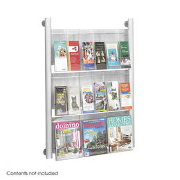 SAFCO 4134SL Sign Holders Display SAFCO Luxe Magazine Rack with 9 Pockets 31 W x 5 D x 41 H