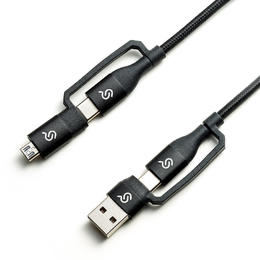 PrimeCables Cab PC 08001 USB 2 0 4 in1 Charging Cables Type C USB A to Type C Micro USB Fast Charging Cord 3Ft PrimeCables