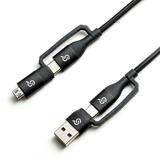 PrimeCables Cab PC 08001 USB 2 0 4 in1 Charging Cables Type C USB A to Type C Micro USB Fast Charging Cord 3Ft PrimeCables