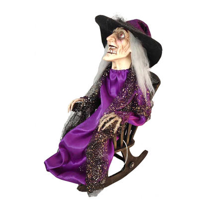 Halloween Decoration Animated Witch on Rocking Chair,  22'' - G. Ghouls