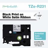 Brother Label Printer TZe R231 OEM Label Maker Tapes Brother TZe R231 Original P touch Decorative Ribbon Black on White 12mm