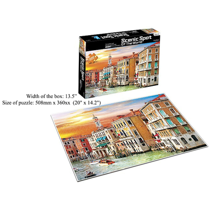 Puzzle 500 Pcs Bright and Colorful, Venice City, for Age 8+