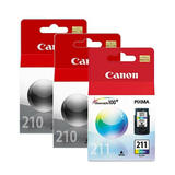 Canon 2PG210 CL211 OEM PIXMA MP240 Canon PG 210 CL 211 2974B001 2976B001 Original Ink Cartridge Combo 2BK 1Color