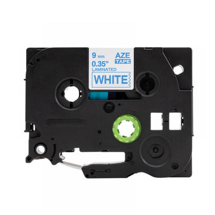 Brother TZe-223 Laminated Label Tape, 9 mm (0.35''), Blue on White, Compatible