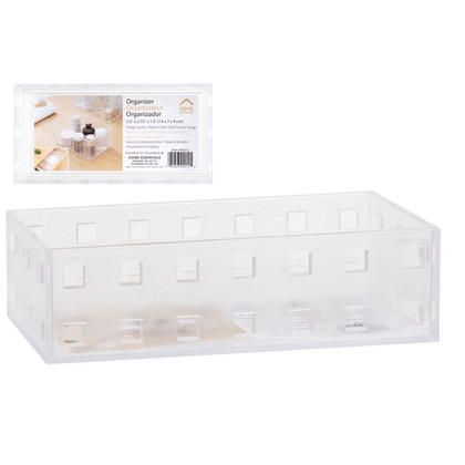 Desk Drawer Organizers Basket, Clear Plastic Rectangle, Cosmetic Storage