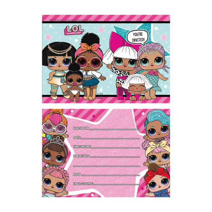 Invitations "LOL Surprise", 5.5 "x 4", 8ct