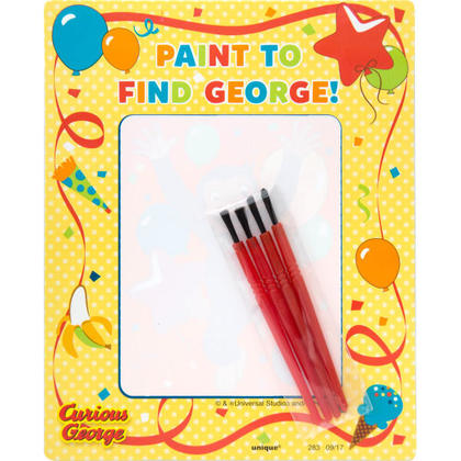 Curious George 4 Magic Watercolor Paint Cards with Brushes