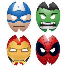 Other Brands LVU 51091 Movie Themed Party Supplies for Boys Marvel 8 Party Masks
