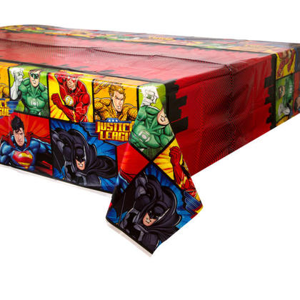 Justice League Rectangular Plastic Table Cover, 54" x 84", 1Pc