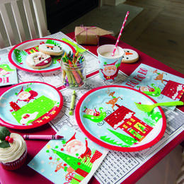 876c3 Other Brands LVU 72861 Colorful Santa Beverage Napkins 16ct