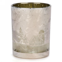 Other Brands LVAT LH1151 Glassware and Gift Glass Candle Holder in Gold Silver 4X5