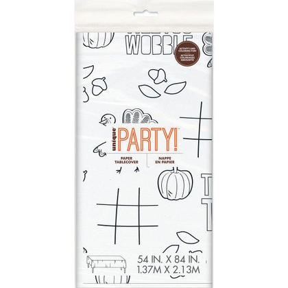 Turkey Thanksgiving Coloring Rectangular Paper Table Cover, 54" x 84"