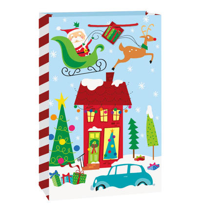 Colorful Santa Super Jumbo Gift Bag, 22 x 17 x 6.5 in