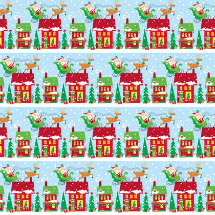 Colorful Santa Gift Wrap, 30" x 5 ft