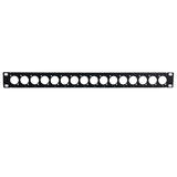 Other Brands Cab PP XLR16 UL Unloaded Patch Panel 16 port D cut patch panel 19 inch rackmount 1U Unloaded