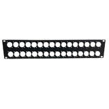 Other Brands Cab PP XLR32 UL Unloaded Patch Panel 32 port D cut patch panel 19 inch rackmount 2U unloaded