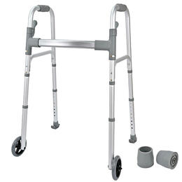 abc61 LIVINGbasics LB BME 967KD Health Treatments Aids Lightweight Folding Aluminum Walker 8 Level Height Adjustable 5 Silent