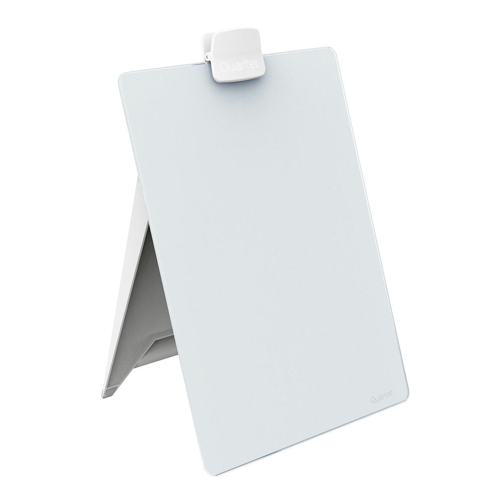 Quartet® Glass DryErase Desktop Easel, 9" x 11", White Surface, Frameless