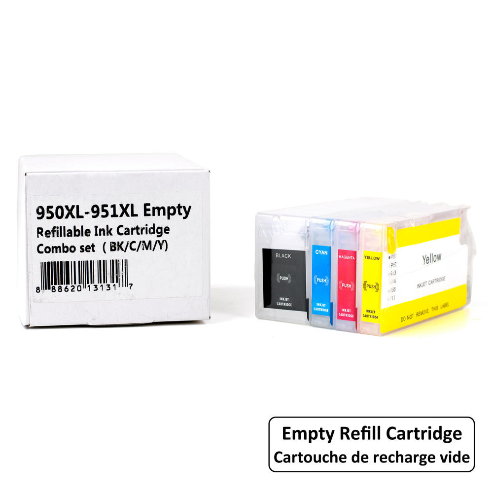 950xl Ink HP 950XL 951XL Empty Refillable Ink Cartridge Combo High Yield BK/C/M/Y ...