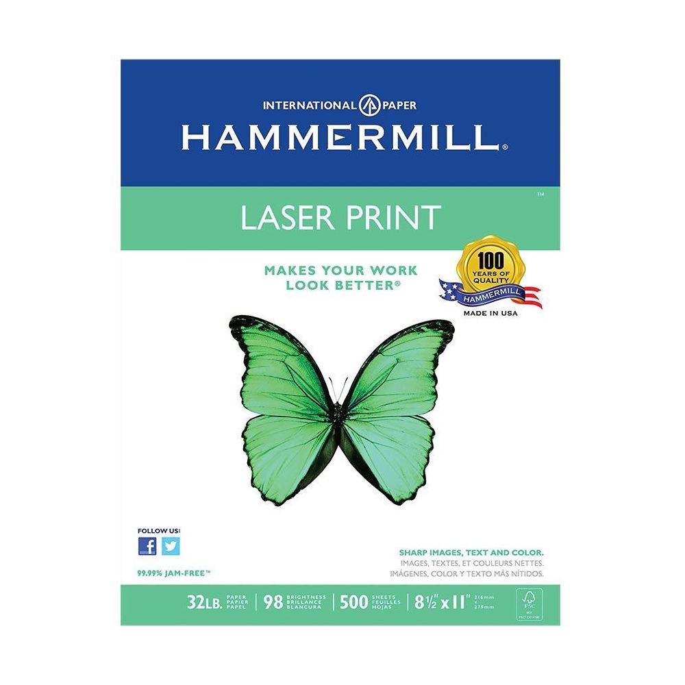 Hammermill® Premium Laser Paper, 32 lbs, 98 Bright, Letter, 500 Sheets