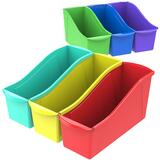 1e808 Storex 70110U06C STORAGE CRATES BINS Storex Large Book Bin Assorted Colors Green Purple Teal Black Blue Yellow Red 6 Pa