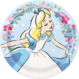 Other Brands LVU 77285 Disney Themed Party Supplies Disney Alice in Wonderland Round 9 Dinner Plates 8ct