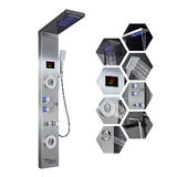 LIVINGbasics LVB SP150LED 8 Shower Heads 59 LED Shower Panel Rainfall Waterfall Shower Head with Body Jets LIVINGbasics