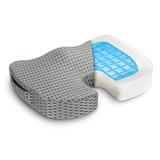 Moustache MO RSF202 BK Back Supports and accessories Cool Gel Memory Foam Seat Cushion 450mm x 370mm x 71mm Gray Moustache