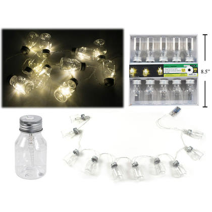 10 LED Clear Bottle with Dragonfly String Lights, Battery-Operated