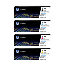 HP HP 206X OEM Combo Color LaserJet Pro M255dw HP 206X W2110X W2111X W2112X W2113X Original Toner Cartridge Combo High Yield 