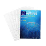 Foska EH303LT 50 Binder accessories Foska 11 Hole Sheet Protector 8 1 2 x 11 Transparent 100 Pack