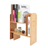 Moustache MOS NZ051 Bookends Bamboo Desktop Telescopic Bookshelf Corner Storage Cosmetic Shelf Moustache