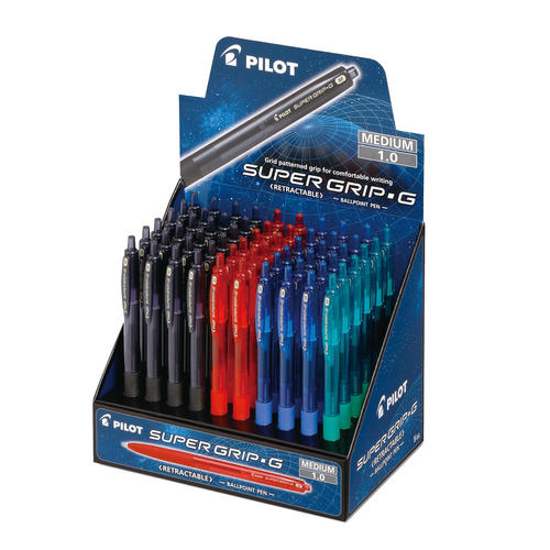 Pilot Super Grip G Retractable Ballpoint Pen, Medium Point, Assorted Colors, 60/Pack
