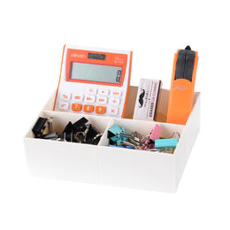 Other Brands A 6477B Desk Organizers Desk Organizer with 4 Compartments for Office School White