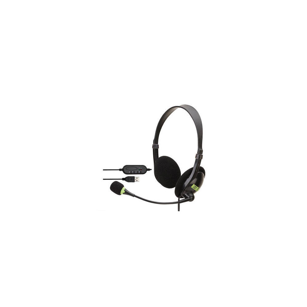 USB2.0 stereo Headset with Mic for home, office and gaming Black