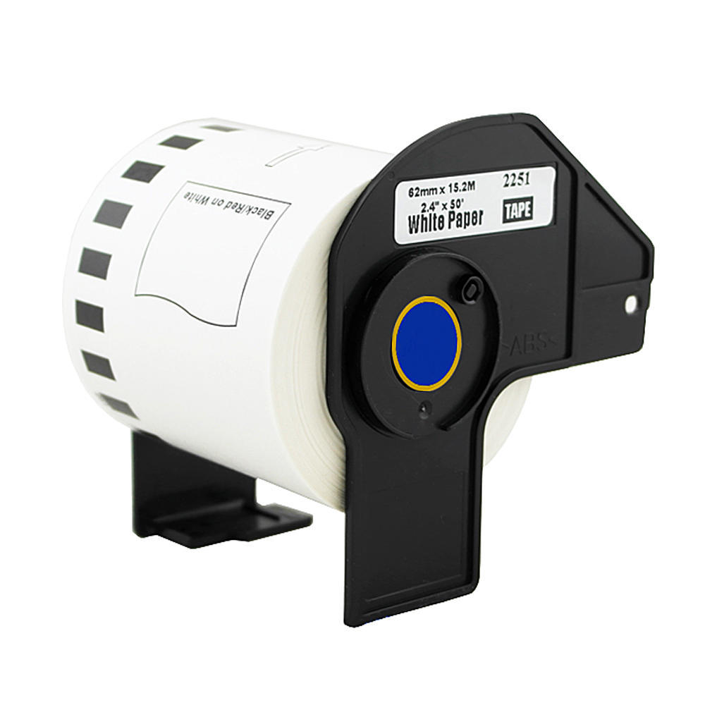 Brother DK2251 Continuous Label Roll, 2.4" x 50ft, Black/Red on White