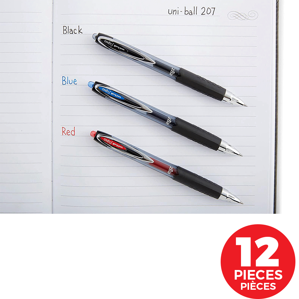 Uniball Super Ink Rolling Retractable Gel Pens, 0.5mm 12/Pack