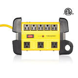 PrimeCables Cab LTS 8TS Plugs Sockets 8 Outlets Metal Housing Surge Protector with 14AWG 10Ft Cord 1350 Joules PrimeCables