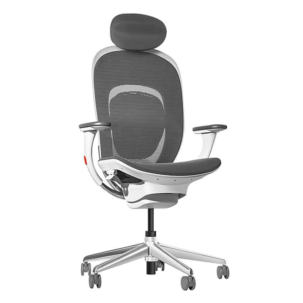 Moustache Ergonomic Task Chair with Adjustable Headrest White