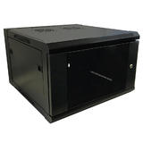 Other Brands RM 501 6U Wall Mount Bracket Cabinet Shelves Wall Mount Cabinet 6U x 19 5 Usable Depth Glass Door Fans Black