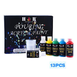 Other Brands HB FB013 Paint Watercolors Pastels 13Pcs Fluid Pouring Acrylic Paint Set